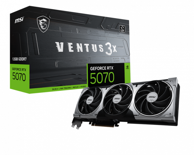 Видеокарта MSI GeForce RTX 5070 12G VENTUS 3X — для бизнеса и офиса