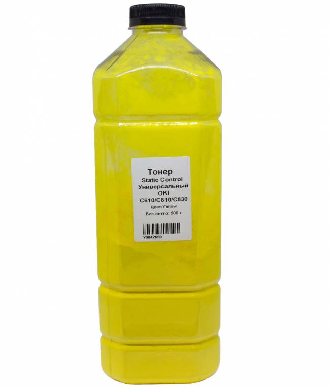 Тонер Static Control Универсальный для Oki C610/ C810/ C830, Y, 500 г, флакон — для бизнеса и офиса Тонер Static Control Универсальный для Oki C610/ C810/ C830, Y, 500 г, флакон — для бизнеса и офиса