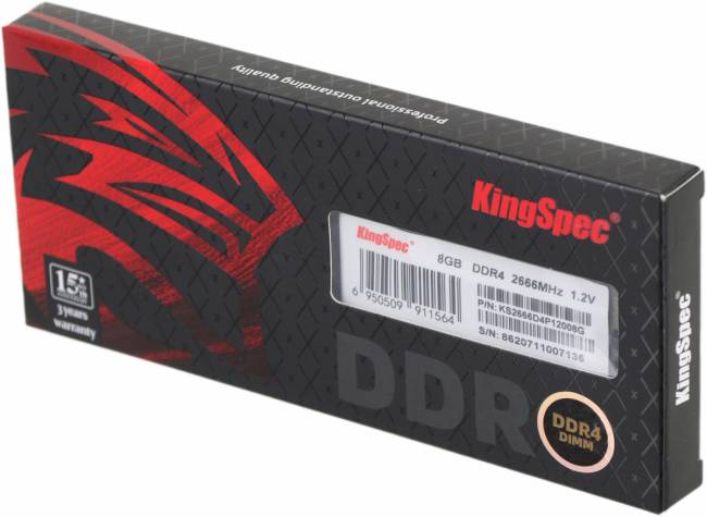 Память DDR4 8Gb 2666MHz SHENZHEN KINGSPEC ELECTRONICS TECHNOLOGY CO LTD KS2666D4P12008G — для бизнеса и офиса Память DDR4 8Gb 2666MHz SHENZHEN KINGSPEC ELECTRONICS TECHNOLOGY CO LTD KS2666D4P12008G — для бизнеса и офиса