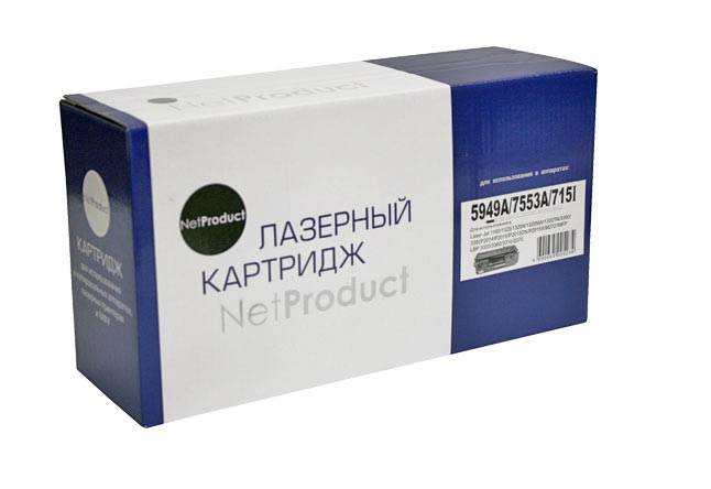 Картридж NetProduct (N-Q5949A/Q7553A) для HP LJ 1160/1320/P2015/Canon 715, Универс., 3K — для бизнеса и офиса Картридж NetProduct (N-Q5949A/Q7553A) для HP LJ 1160/1320/P2015/Canon 715, Универс., 3K — для бизнеса и офиса