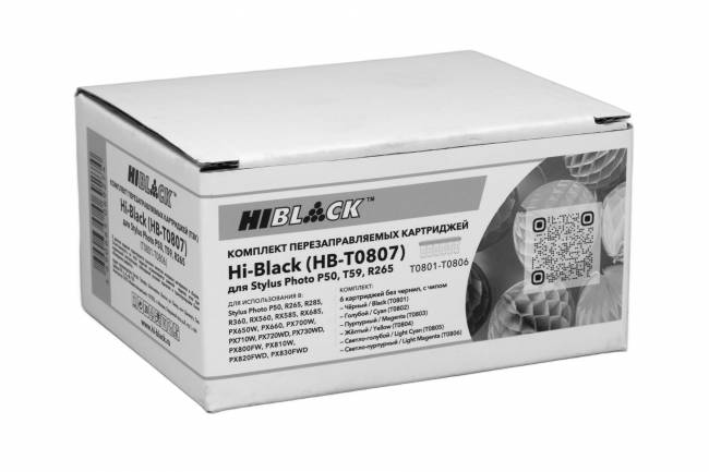 Комплект перезаправляемых картриджей (T0801-T0806) для Epson Stylus Photo P50/T59/R265, 6 цв П/У — для бизнеса и офиса Комплект перезаправляемых картриджей (T0801-T0806) для Epson Stylus Photo P50/T59/R265, 6 цв П/У — для бизнеса и офиса