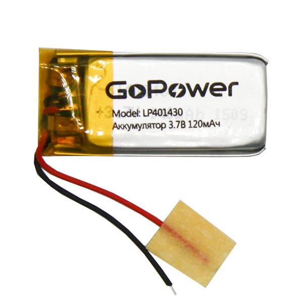 Аккумулятор Li-Pol GoPower LP401430 PK1 3.7V 120mAh (1/10/250) Аккумулятор Li-Pol GoPower LP401430 (00-00019591) — для бизнеса и офиса Аккумулятор Li-Pol GoPower LP401430 PK1 3.7V 120mAh (1/10/250) Аккумулятор Li-Pol GoPower LP401430 (00-00019591) — для бизнеса и офиса