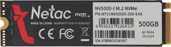 Накопитель SSD Netac NT01NV5000T-500-E4X — для бизнеса и офиса