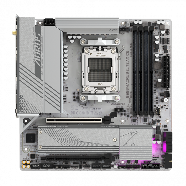 Материнская плата GIGABYTE B650M A ELITE AX ICE — для бизнеса и офиса Материнская плата GIGABYTE B650M A ELITE AX ICE — для бизнеса и офиса