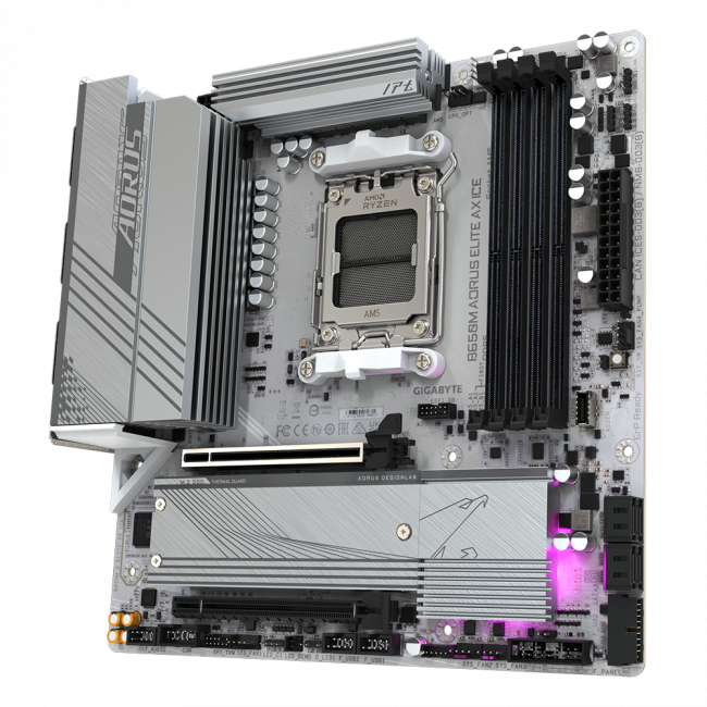 Материнская плата GIGABYTE B650M A ELITE AX ICE — для бизнеса и офиса Материнская плата GIGABYTE B650M A ELITE AX ICE — для бизнеса и офиса