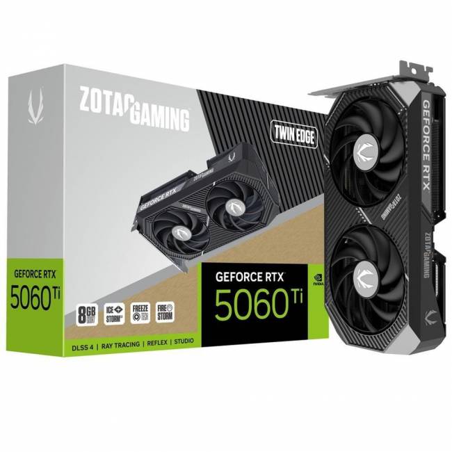 Видеокарта Zotac GAMING GeForce RTX 5060 Ti Twin Edge 8Gb (ZT-B50610E-10M) — для бизнеса и офиса Видеокарта Zotac GAMING GeForce RTX 5060 Ti Twin Edge 8Gb (ZT-B50610E-10M) — для бизнеса и офиса
