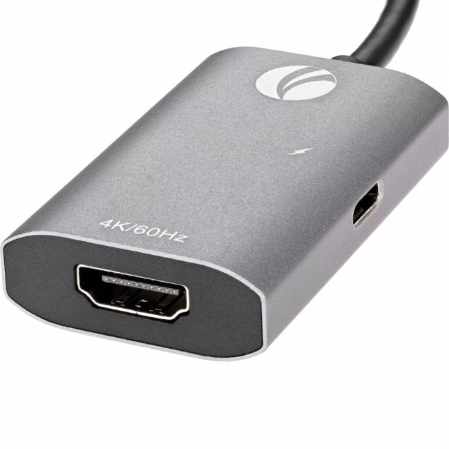 Aдаптер USB 3.1 Type-Cm --> HDMI A(f) , 4K@60Hz, PD charging, Alum Shell, VCOM <CU452A> Переходник VCOM USB Type-C M/HDMI F (CU452A) — для бизнеса и офиса