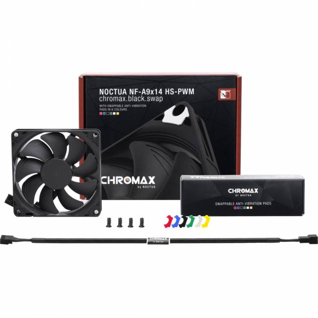 Кулер для корпуса Noctua NF-A9x14 HS-PWM chromax.black.swap — для бизнеса и офиса Кулер для корпуса Noctua NF-A9x14 HS-PWM chromax.black.swap — для бизнеса и офиса