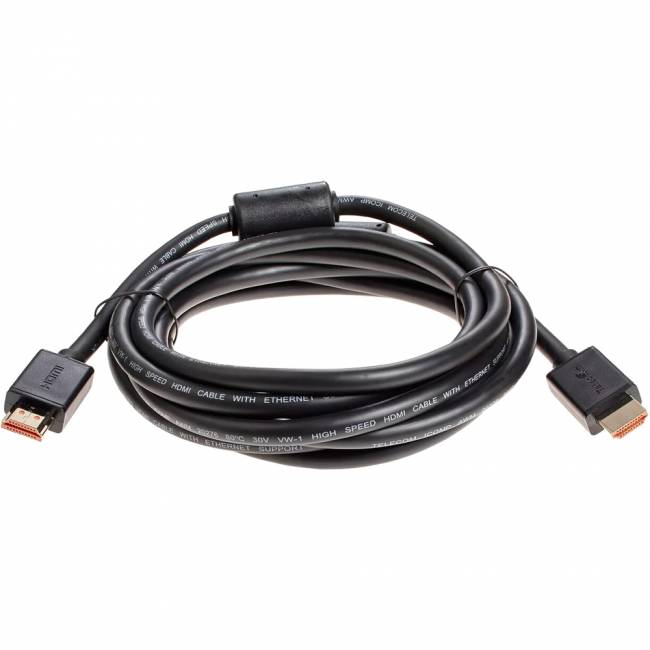 Кабель HDMI-19M --- HDMI-19M ver 2.0+3D/Ethernet ,3m, 2 фильтраTelecom <TCG215F-3M> Кабель Telecom HDMI (m)/HDMI (m) - 3 м (TCG215F-3M) — для бизнеса и офиса