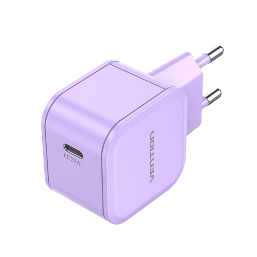 Сетевое зарядное устройство Vention на 1 порт USB С 20W Фиолетовый, шт. Vention FEJV0-EU — для бизнеса и офиса Сетевое зарядное устройство Vention на 1 порт USB С 20W Фиолетовый, шт. Vention FEJV0-EU — для бизнеса и офиса