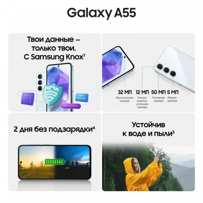 Смартфон Samsung SM-A556ELBCCAU — для бизнеса и офиса Смартфон Samsung SM-A556ELBCCAU — для бизнеса и офиса
