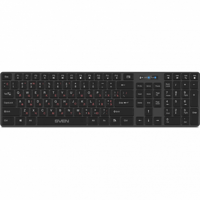 Беспроводная клавиатура SVEN KB-E5300W графит (109 кл.+12Fn) Sven KB-E5300W (SV-021139) — для бизнеса и офиса Беспроводная клавиатура SVEN KB-E5300W графит (109 кл.+12Fn) Sven KB-E5300W (SV-021139) — для бизнеса и офиса