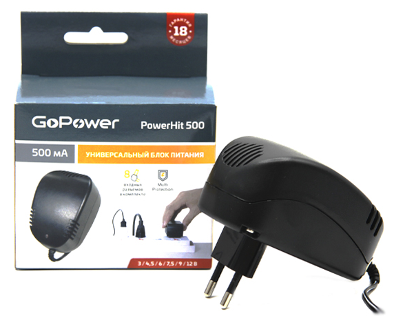 Блок питания GoPower Powerhit 500 универсальн. (1/20/40) Блок питания GoPower Powerhit 500 — для бизнеса и офиса Блок питания GoPower Powerhit 500 универсальн. (1/20/40) Блок питания GoPower Powerhit 500 — для бизнеса и офиса