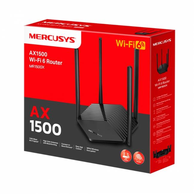 Маршрутизатор Mercusys MR1500X — для бизнеса и офиса Маршрутизатор Mercusys MR1500X — для бизнеса и офиса