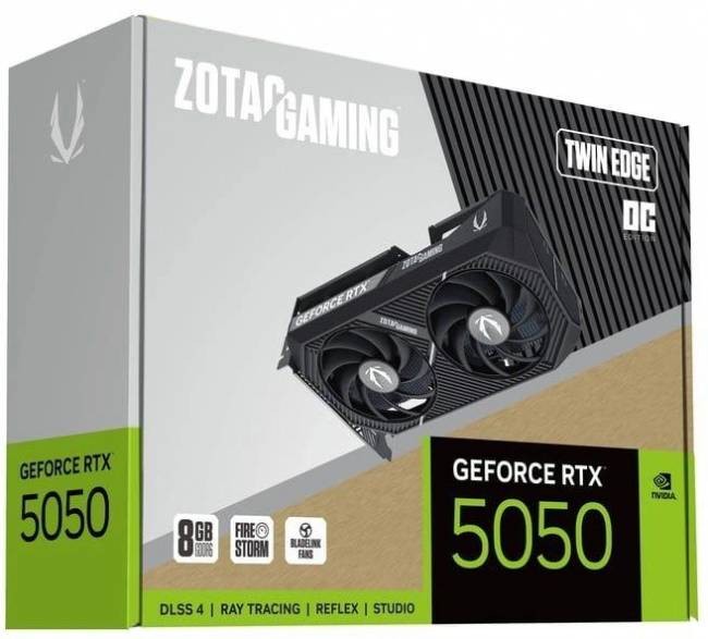 Видеокарта Zotac GAMING GeForce RTX 5050 Twin Edge OC 8Gb (ZT-B50500H-10M) — для бизнеса и офиса Видеокарта Zotac GAMING GeForce RTX 5050 Twin Edge OC 8Gb (ZT-B50500H-10M) — для бизнеса и офиса
