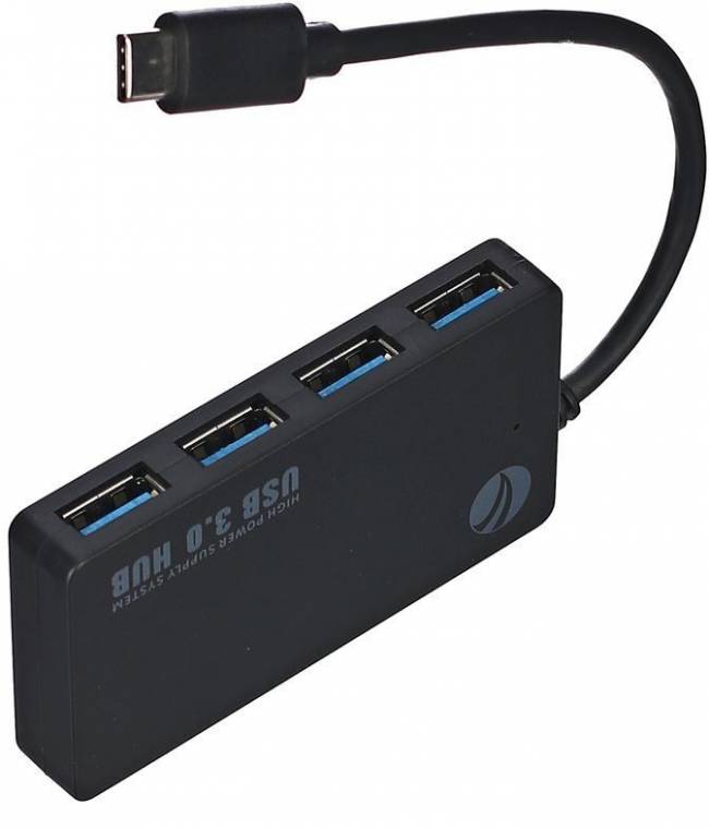 Кабель-адаптер  USB3.1 Type-CM --> 4*USB3.0 (F) VCOM <DH302C> VCOM DH302C — для бизнеса и офиса
