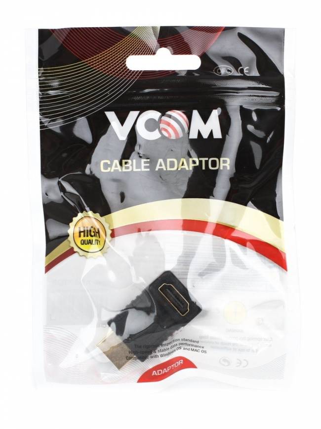 Переходник HDMI (M) <--> HDMI (F) угловой 90° VCOM <CA320> VCOM HDMI (m) - HDMI (f) — для бизнеса и офиса Переходник HDMI (M) <--> HDMI (F) угловой 90° VCOM <CA320> VCOM HDMI (m) - HDMI (f) — для бизнеса и офиса