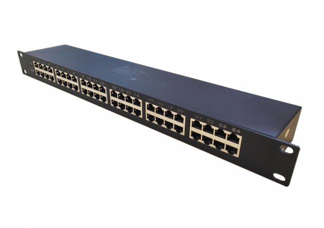Устройство грозозащиты Gigabit Ethernet PoE на 24 канала New System Technologies NS-LP-24GP — для бизнеса и офиса Устройство грозозащиты Gigabit Ethernet PoE на 24 канала New System Technologies NS-LP-24GP — для бизнеса и офиса