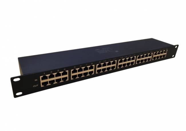 Устройство грозозащиты Gigabit Ethernet PoE на 24 канала New System Technologies NS-LP-24GP — для бизнеса и офиса Устройство грозозащиты Gigabit Ethernet PoE на 24 канала New System Technologies NS-LP-24GP — для бизнеса и офиса