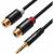 Переходник-разветвитель Vention гибкий Jack 3.5 mm M/2RCA F - 0.3 м Чёрный Разветвитель Vention mini jack 3.5 mm(m)/RCA(f) - 0.3 м (VAB-R02-B030) — для бизнеса и офиса