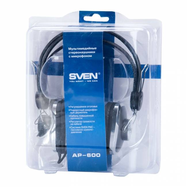 Наушники с микрофоном SVEN АР-600 SVEN АР-600 — для бизнеса и офиса Наушники с микрофоном SVEN АР-600 SVEN АР-600 — для бизнеса и офиса