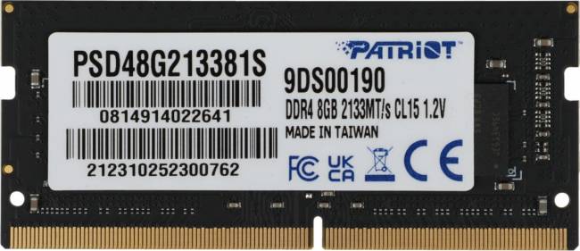 Память DDR4 8Gb 2133MHz Patriot PSD48G213381S — для бизнеса и офиса Память DDR4 8Gb 2133MHz Patriot PSD48G213381S — для бизнеса и офиса