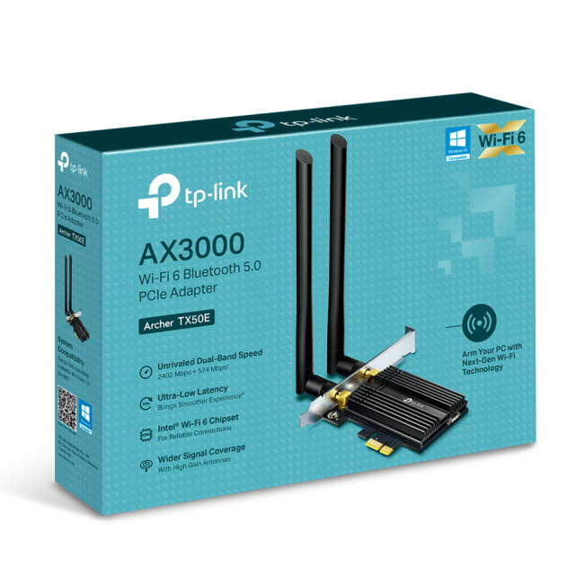 Сетевой адаптер TP-Link Archer TX50E — для бизнеса и офиса Сетевой адаптер TP-Link Archer TX50E — для бизнеса и офиса