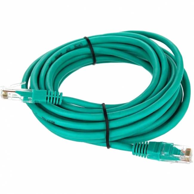 Патчкорд литой "Telecom" UTP кат.5е 5,0м зеленый VCOM NA102-G-5M — для бизнеса и офиса