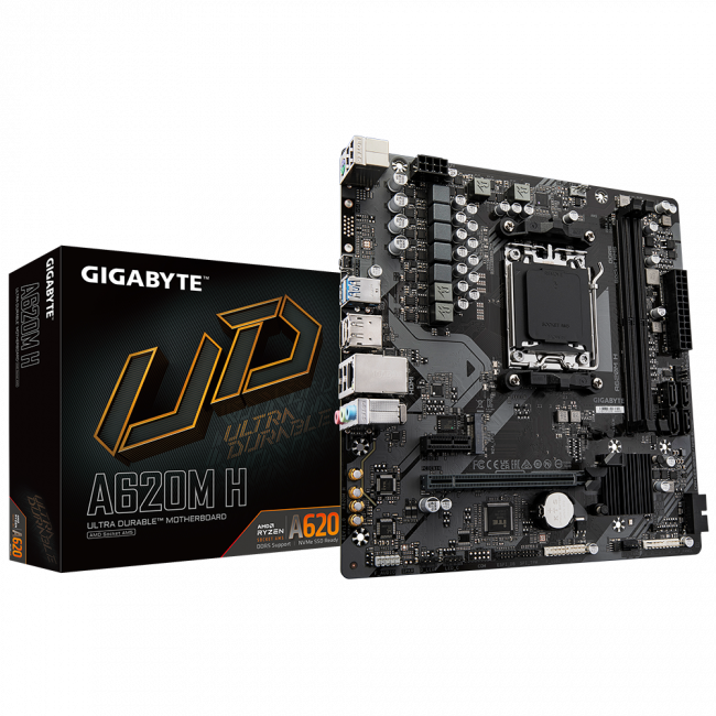 Материнская плата GIGABYTE A620M H — для бизнеса и офиса Материнская плата GIGABYTE A620M H — для бизнеса и офиса