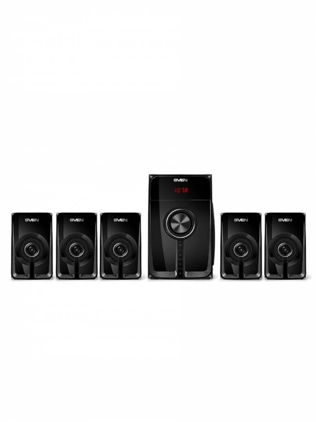 SVEN HT-202, черный, акустическая система 5.1 (мощность (RMS):20Вт+5x16Вт, Bluetooth, FM-тюнер, USB/SD, дисплей, пульт ДУ) SVEN HT-202 — для бизнеса и офиса SVEN HT-202, черный, акустическая система 5.1 (мощность (RMS):20Вт+5x16Вт, Bluetooth, FM-тюнер, USB/SD, дисплей, пульт ДУ) SVEN HT-202 — для бизнеса и офиса
