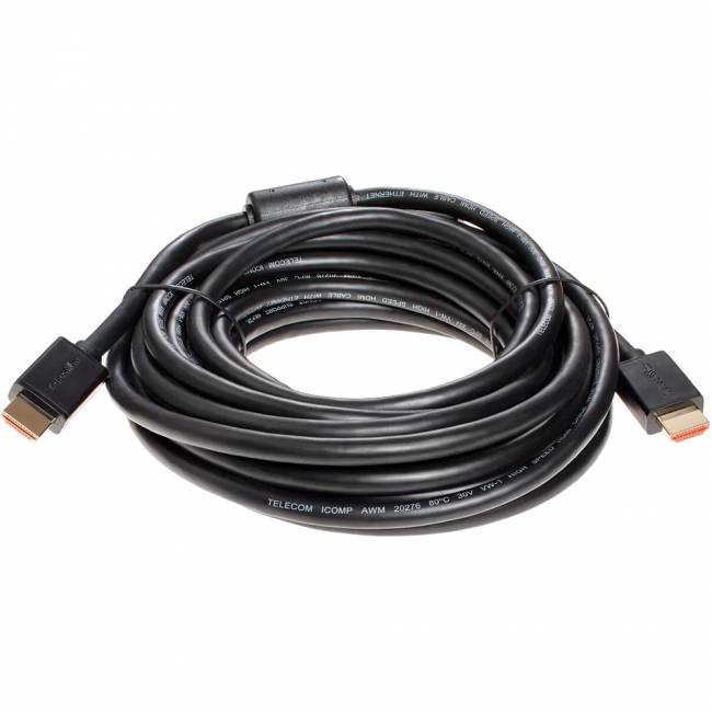 Кабель HDMI-19M --- HDMI-19M ver 2.0+3D/Ethernet ,7.5m, 2 фильтраTelecom <TCG215F-7.5M> Кабель Telecom HDMI (m)/HDMI (m) - 7.5 м (TCG215F-7.5M) — для бизнеса и офиса