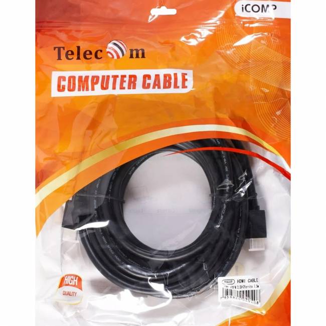Кабель HDMI-19M --- HDMI-19M ver 2.0+3D/Ethernet ,7.5m, 2 фильтраTelecom <TCG215F-7.5M> Кабель Telecom HDMI (m)/HDMI (m) - 7.5 м (TCG215F-7.5M) — для бизнеса и офиса