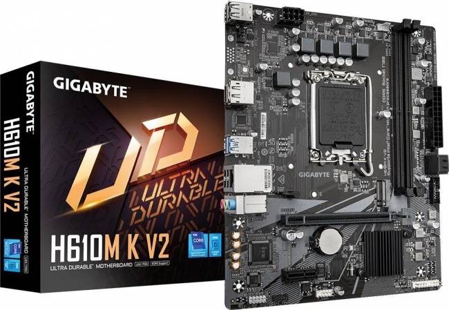 Материнская плата Gigabyte H610M K V2 — для бизнеса и офиса Материнская плата Gigabyte H610M K V2 — для бизнеса и офиса