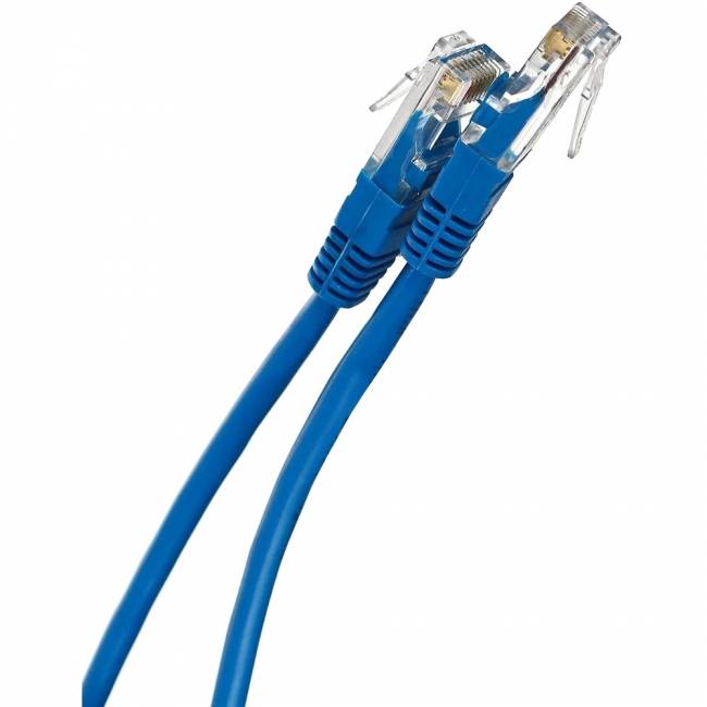 Патчкорд литой "Telecom" UTP кат.5е 0,5м синий VCOM NA102-L-0.5M — для бизнеса и офиса