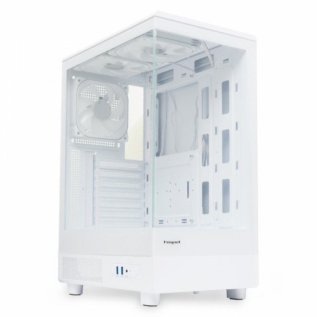 Корпус без блока питания HSPD F510-TGWH-ARGB — для бизнеса и офиса