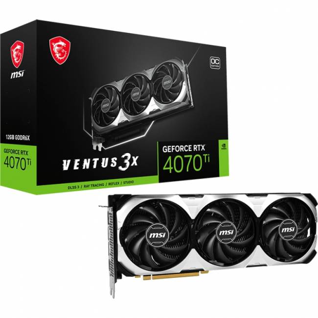 Видеокарта MSI GeForce RTX 4070 Ti VENTUS 3X E1 12G OC — для бизнеса и офиса Видеокарта MSI GeForce RTX 4070 Ti VENTUS 3X E1 12G OC — для бизнеса и офиса