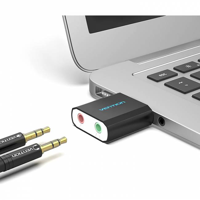 Внешняя звуковая карта Vention USB Черная Vention VAB-S17-B — для бизнеса и офиса Внешняя звуковая карта Vention USB Черная Vention VAB-S17-B — для бизнеса и офиса