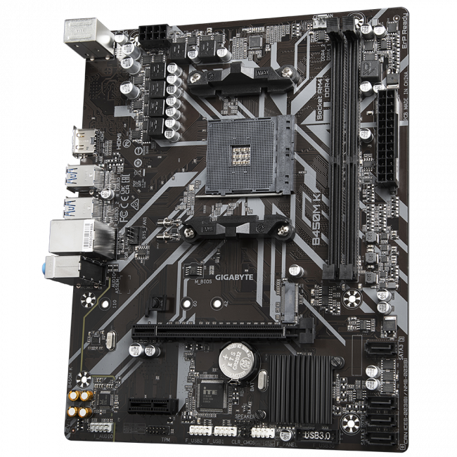 Материнская плата GIGABYTE B450M K — для бизнеса и офиса