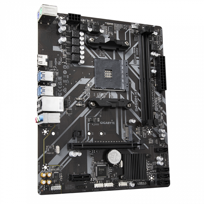 Материнская плата GIGABYTE B450M K — для бизнеса и офиса