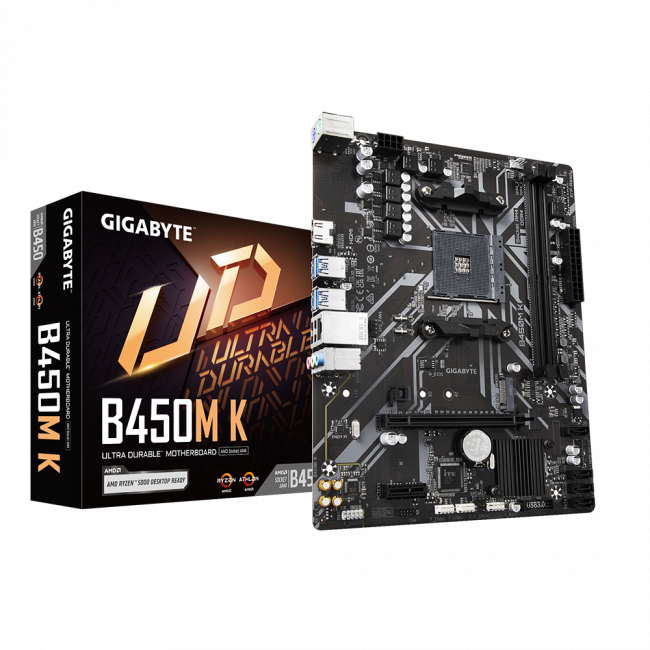 Материнская плата GIGABYTE B450M K — для бизнеса и офиса