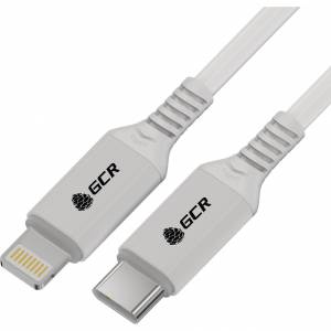 GCR Кабель PREMIUM 1.0m TypeC/Lightning MFI POWER DELIVERY 18 W, быстрая зарядка, белый силикон, AL case белый, белый ПВХ, GCR-53533 Кабель Greenconnect 1 м (GCR-53533)