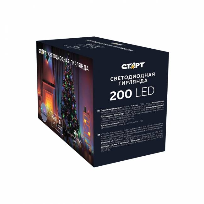 Гирлянда Гирлянда 200LED 220V, 8 режимов, 20 м, нить, разноцветная — для бизнеса и офиса Гирлянда Гирлянда 200LED 220V, 8 режимов, 20 м, нить, разноцветная — для бизнеса и офиса
