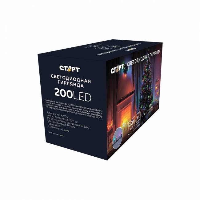 Гирлянда Гирлянда 200LED 220V, 8 режимов, 20 м, нить, разноцветная — для бизнеса и офиса Гирлянда Гирлянда 200LED 220V, 8 режимов, 20 м, нить, разноцветная — для бизнеса и офиса