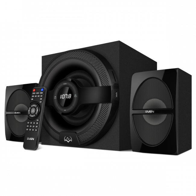 Акустическая система SVEN MS-2085, черный (60 Вт, Bluetooth, подсветка, пульт, дисплей, FM, USB, SD) Sven SV-020101 — для бизнеса и офиса Акустическая система SVEN MS-2085, черный (60 Вт, Bluetooth, подсветка, пульт, дисплей, FM, USB, SD) Sven SV-020101 — для бизнеса и офиса