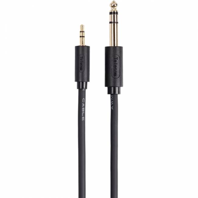 Кабель-адаптер  3.5ST(M)/6.35 ST(M), 1.5м, Telecom PRO <TAV6165-1.5M> Адаптер-переходник Telecom jack 6.35 mm M/Jack 3.5 mm M (TAV6165-1.5M) — для бизнеса и офиса