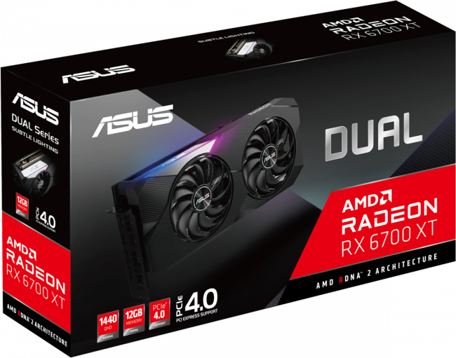 Видеокарта ASUS DUAL-RX6700XT-12G — для бизнеса и офиса