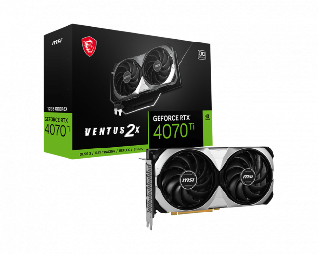 Видеокарта MSI GeForce RTX 4070 Ti VENTUS 2X 12G OC — для бизнеса и офиса Видеокарта MSI GeForce RTX 4070 Ti VENTUS 2X 12G OC — для бизнеса и офиса