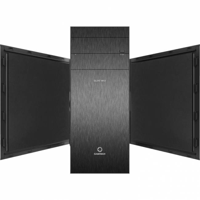 Компьютерный корпус, без блока питания ATX GameMax Silent Max — для бизнеса и офиса Компьютерный корпус, без блока питания ATX GameMax Silent Max — для бизнеса и офиса