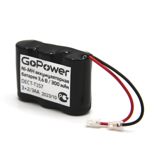 Аккумулятор для радиотелефонов GoPower T157 PC1 NI-MH 300mAh (1/15/180) Аккумулятор для радиотелефонов GoPower T157 (00-00015306)