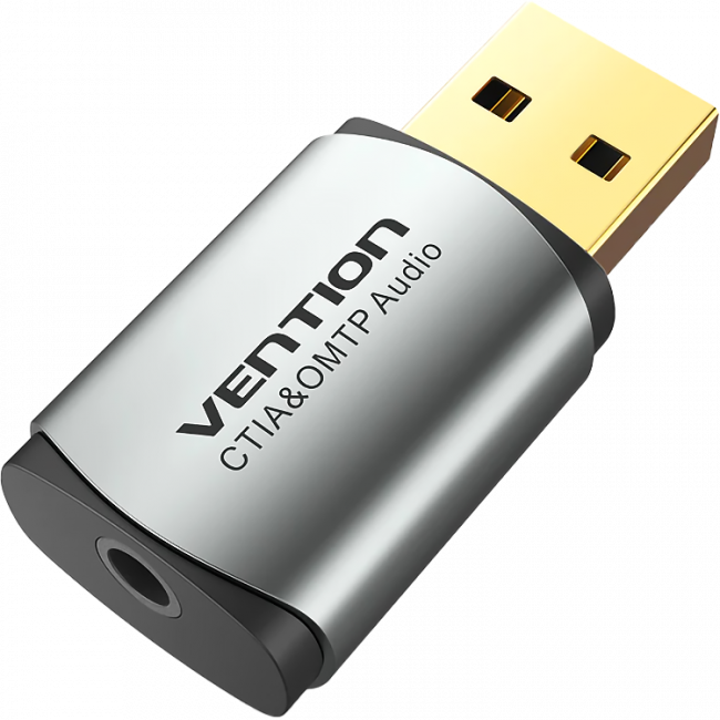 Внешняя звуковая карта Vention USB Серая Vention CDLH0 — для бизнеса и офиса Внешняя звуковая карта Vention USB Серая Vention CDLH0 — для бизнеса и офиса